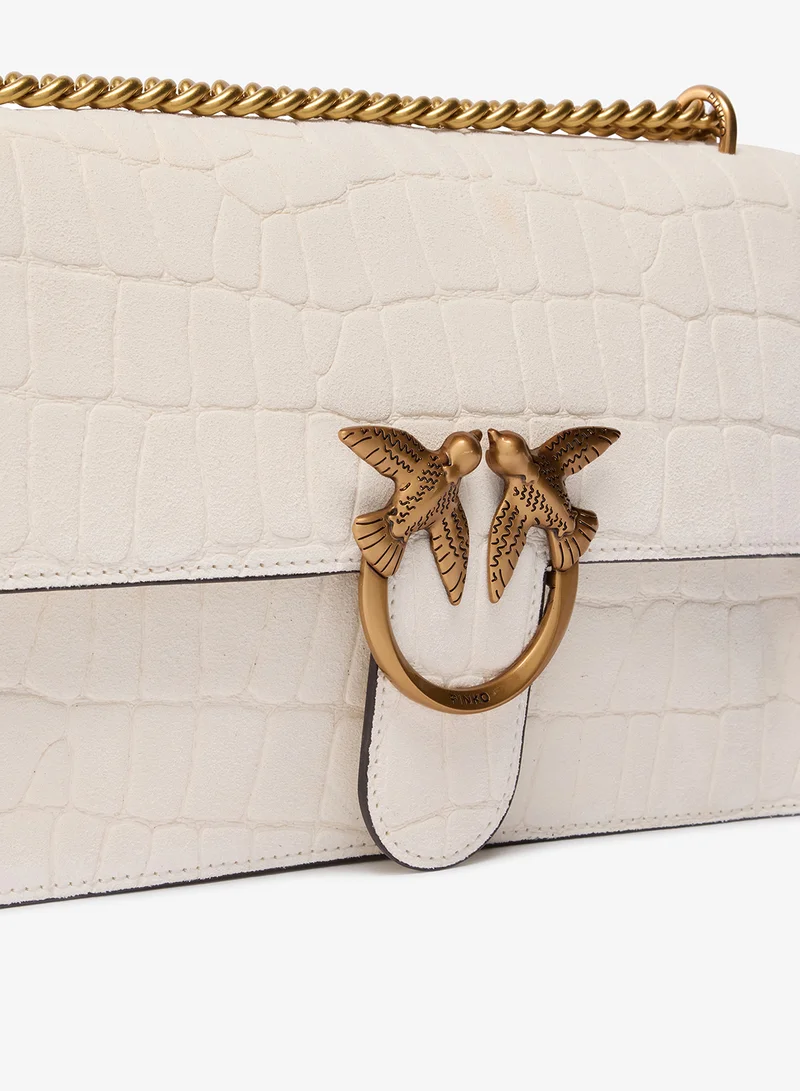 PINKO  Love Bag One Medium crossbody crocodile-print leather for Women | Best Price UAE